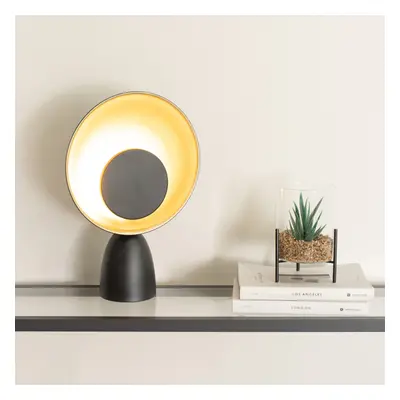 ValueLights Saffy Matt Black Integrated LED Metallic Shade Table Lamp