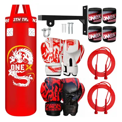 (Red Set) Heavy Filled Boxing Punch Bag Set Punching Bag 3ft