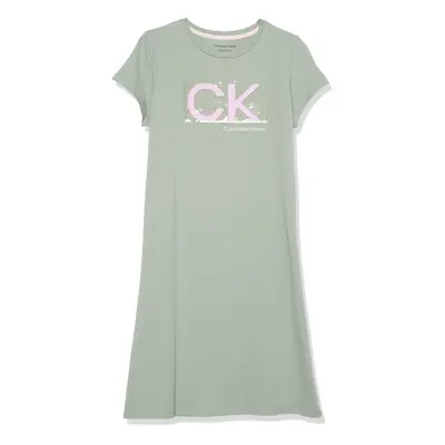 Calvin Klein Girls' Short Sleeve T-Shirt Dress Pullover Style with Cr