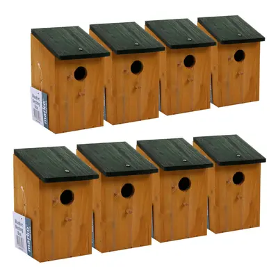 (8 x Wooden Nesting Box) Wooden Nesting Box Bird Nest House Small Birds Robin Sparrow Bluetit Tr