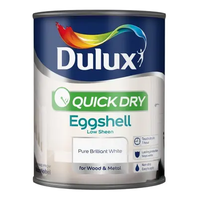 Dulux Quick Dry Eggshell Paint, 2.5 - Pure Brilliant White