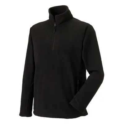 (XXL, Black) Russell Mens Quarter Zip Fleece Top