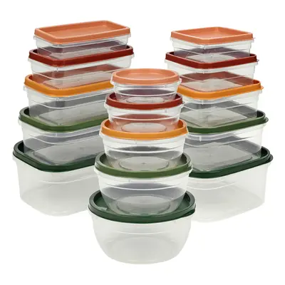 (1 of Each Set) 5-Piece Plastic Food Storage Set with Airtight Lids