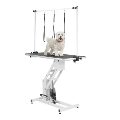 KCT Large White Hydraulic Dog Grooming Table