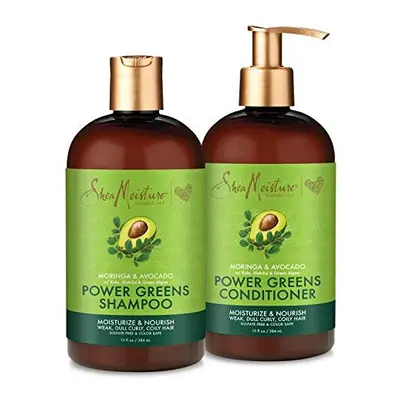 SheaMoisture Power greens curly Hair Shampoo and conditioner Dry Hair Moringa Avocado to moistur