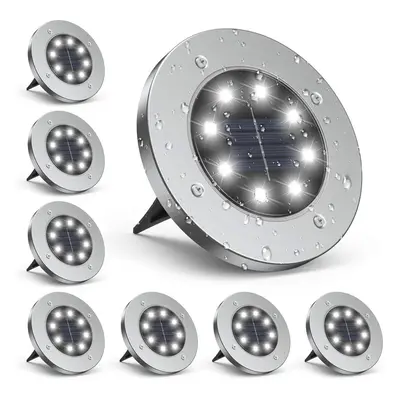 8x Solar Ground Lights LED Light White Garden Pathway Floor Lighting