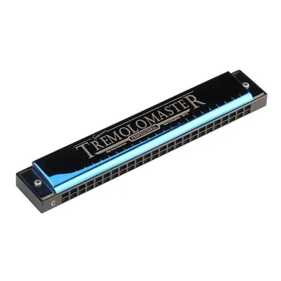 (Blue) Holes Tremolo Polyphonic Harmonica C Key for Children Beginner Musical Instrument