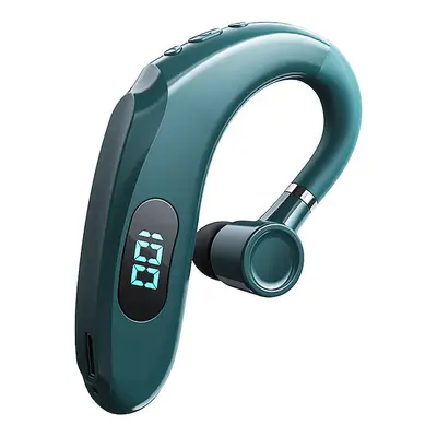 (Green) Business Wireless Bluetooth Headset With Digital Display Earpiece Sports Ear Hook Headse