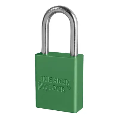 Master Lock A1106GRN Aluminum Green Safety Padlock with 1/4"" x 1-1/2"