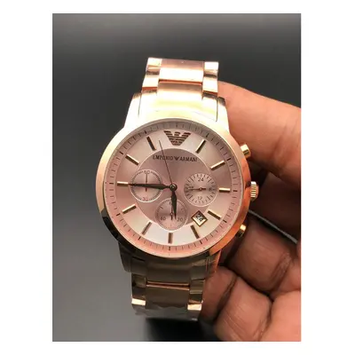 ARMANI MEN'S AR2452 ROSE GOLD STRAP ROSE GOLD DIAL ROSE GOLD CASE