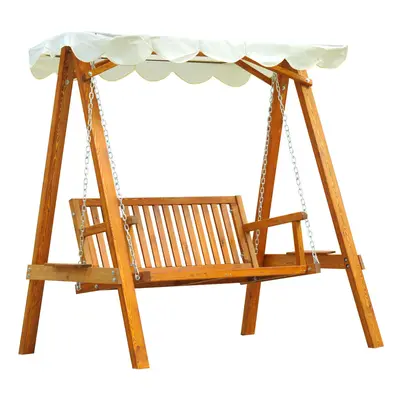 Outsunny Seater Wooden Garden Swing Chair Seat Hammock Bench Furniture Lounger