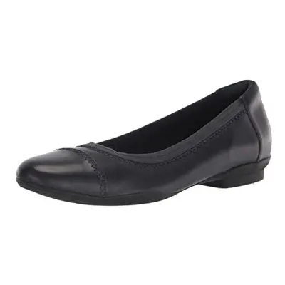 Clarks Sara Bay Ballet Flat Navy Leather 9.5 Medium