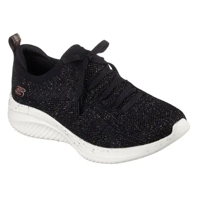 (Black, (Adults')) Skechers Ultra Flex 3.0 - Let's Dance Textile Women's Black/Rose Gold Trainer