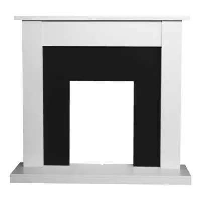 Adam Sutton Fireplace in Pure White & Black, Inch