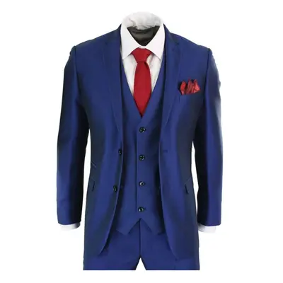 (42) Mens Piece Shiny Royal Blue Classic Suit