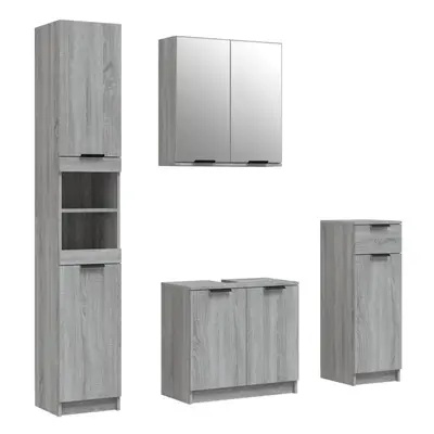 (Grey sonoma) vidaXL Bathroom Cabinet Set Piece Engineered Wood Vanity Unit Multi Colours