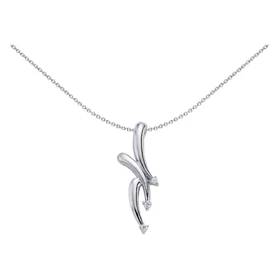 Jewelco London Ladies Sterling Silver Cubic Zirconia Arrows Charm Necklace inch - GVP136