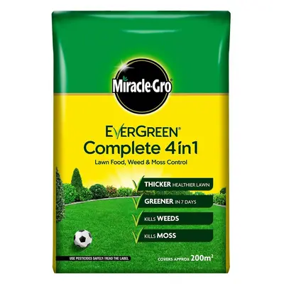 (Miracle Gro Evergreen Complete in Outdoor Garden Green Lawn Weed Food & Moss Control Care 200mÂ