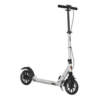 HOMCOM Adult Teens Kick Scooter Fold Adjust 14+ w/ Rear Wheel&Hand Brake Silver