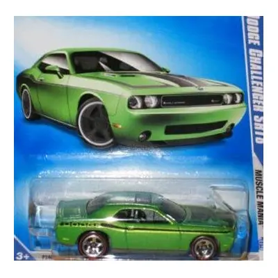 Hot Wheels '08 Dodge Challenger SRT8 Green #10/10 (Redline Rims variation) 1:64 Scale.