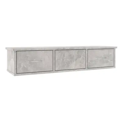 vidaXL Wall-mounted Drawer Shelf Engineered Wood Concrete Grey Cabinet Shelf