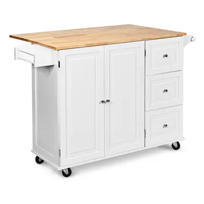 Kitchen Cart Kitchen Island 3-Position Adjustable Shelves