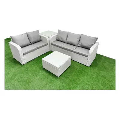 Fimous Seater PE Rattan Wicker Garden Furniture Patio Conservatory Sofa Set with Seater Sofa Lov