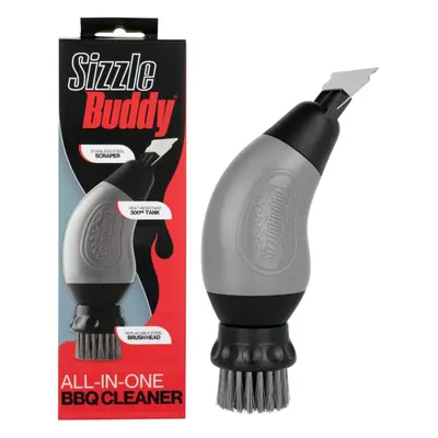 Sizzle Buddy BBQ Brush w/ Scraper Stainless Steel BBQ Cleaning Brush Safe Durable Heatproof Bris