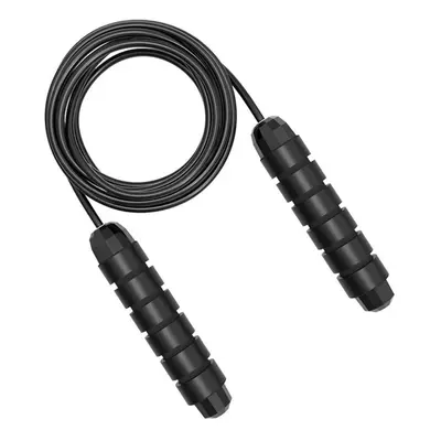 (Black) Jump Skipping Rope Cable Adjustable Exercise Training Crossfit Gym Sports Fitness Workou