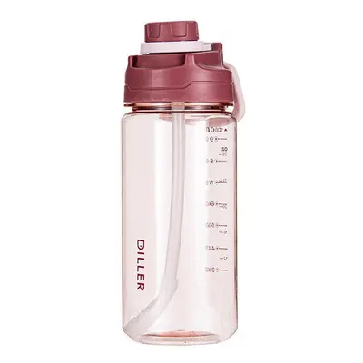 (Pink, 2000ml) 2000ml Large Capacity Water Bottles With Detachable Straw Portable Outdoor Sport 