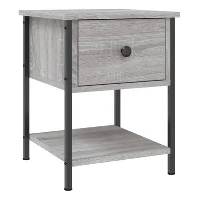 (grey sonoma, pcs) vidaXL Bedside Table Cabinet Side Table Telephone Table Black Engineered Wood