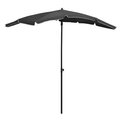 vidaXL Garden Parasol with Pole 200x130 cm Anthracite Umbrella Patio Parasol