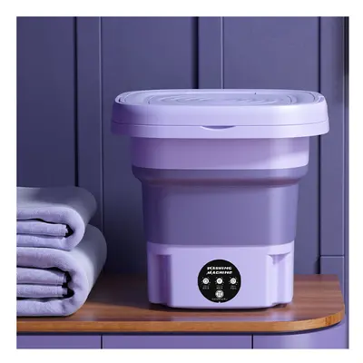 (purple) Portable Washing Machine Mini Washer Foldable Washer and Spin Dryer