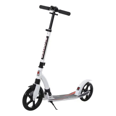 HOMCOM Teens Adult Kick Scooter Foldable Adjust Aluminium For Age 14+ White