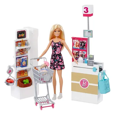 Barbie FRP01 SupermarchÃ© Supermarket Set, Multi-Colour