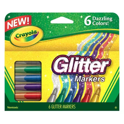 Crayola 801593137070 Glitter Markers, Count, Multi Colored, Pack of