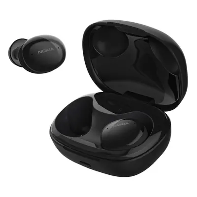 (Black) Nokia Comfort Earbuds with Wireless Charging Case: Water Resistant Double Ear Buds