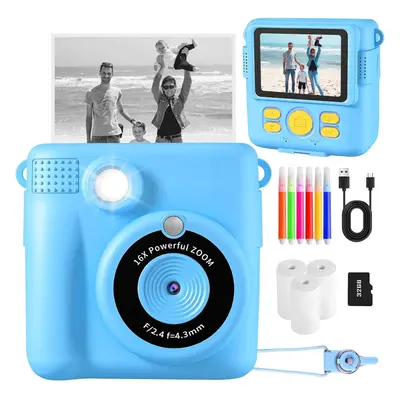 (Blue) Kids Camera Instant Print, Instant Camera