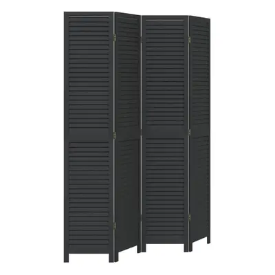 vidaXL Room DividerÃÂ Panels Room Privacy Screen Black Solid Wood Paulownia