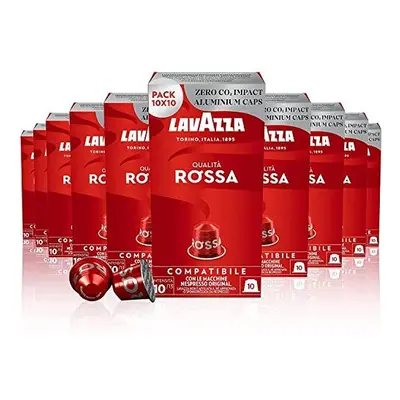 Lavazza, QualitÃ Rossa, Aluminium Coffee Capsules Compatible with Nespresso Original Machines, C