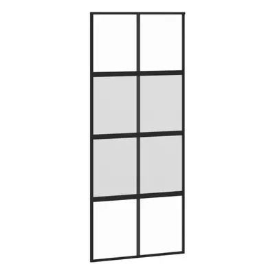 (black, x cm/half frosted) vidaXL Sliding Door Inner Glass Door Sliding Barn Door Aluminium and 