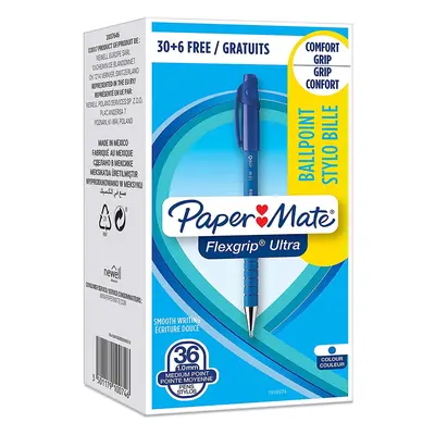 Paper Mate Flexgrip Ultra Retractable Ballpoint Pens | Medium Point (1.0mm) | Blue | Count