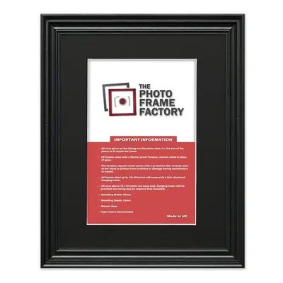 (Black Frame Black Mount, A2 Pic (A1 Frame)) Picture Frames Swept Style Photo Frames Poster Fram