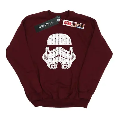 (S, Burgundy) Star Wars Mens Christmas Stormtrooper Helmet Sweatshirt