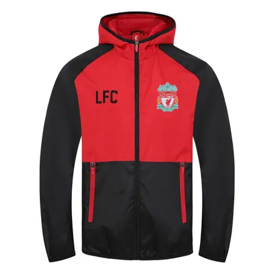 (Black Red, Years) Liverpool FC Official Football Gift Boys Shower Jacket Windbreaker