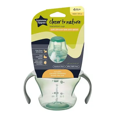 Tommee Tippee Transition Cup, Breast-Like Teat and Soft Silicone Spout, Removable Easy-Grip Hand