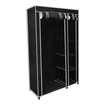 vidaXL Folding Wardrobe Black 110x45x175cm Cloth Shoe Storage Rack Organiser