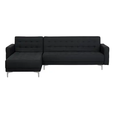 Corner Sofa ABERDEEN Fabric Graphite Grey Right Hand