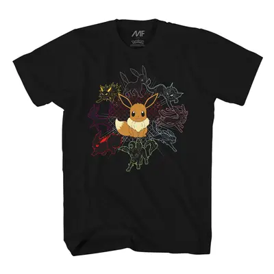 Pokemon Mono Eeveeloutions Eevee T-Shirt (Medium Adult Black Size Me