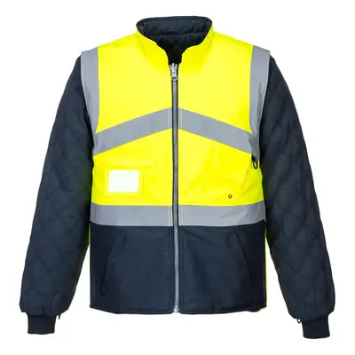 (4XL, Yellow/Navy) Portwest Mens In Hi-Vis Jacket